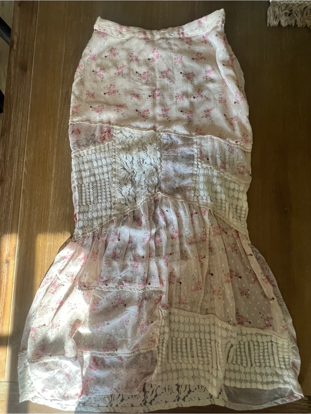 NWOT Free People Daniella Lace Maxi Skirt Floral White SMALL - Picture 4 of 6